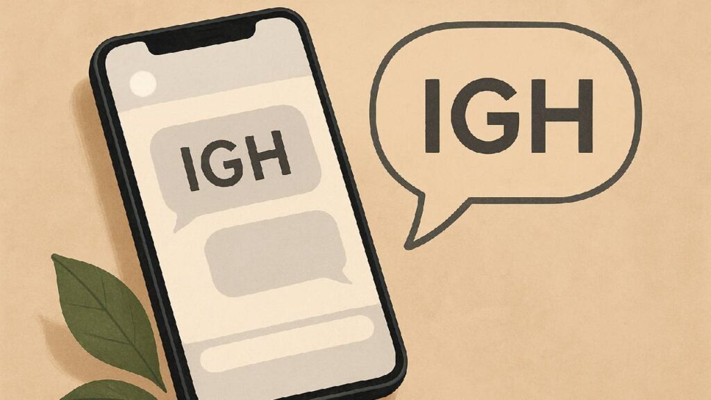 what does igh mean in text